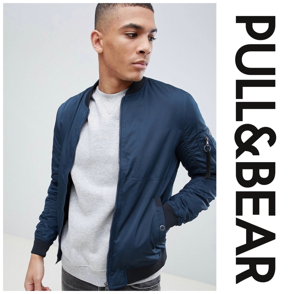 NWT - Pull & Bear Bomber Jacket in Navy